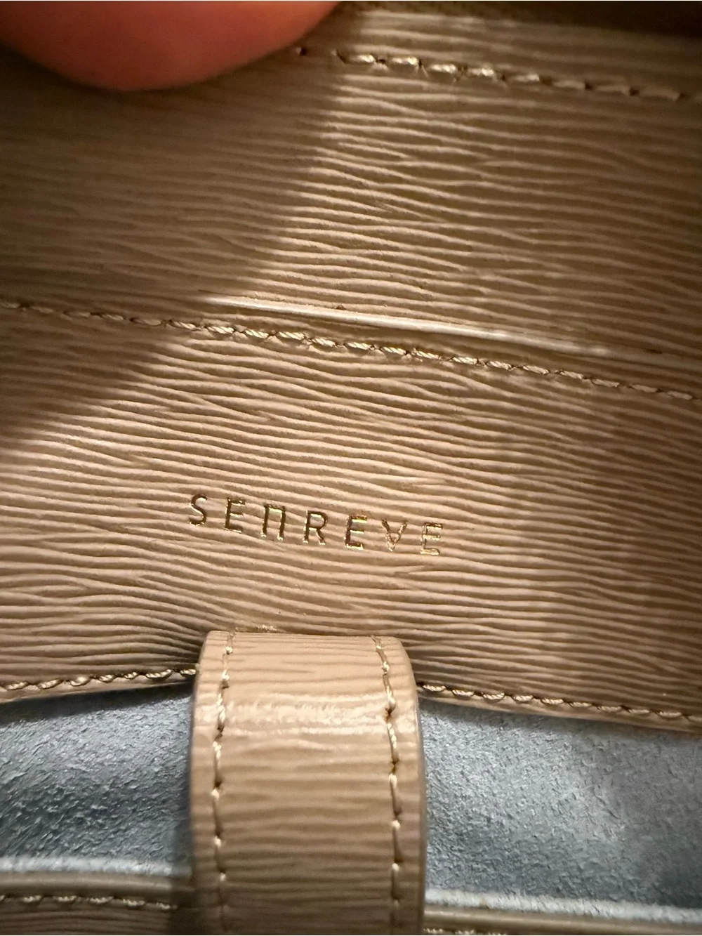 Senreve Maestra Mimosa Latte Gold Taupe Structured Leather Work School Bag